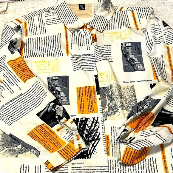 Allover Print Blouse Eye catching design adds pop to your wardrobe Shein - Picture 1 of 12